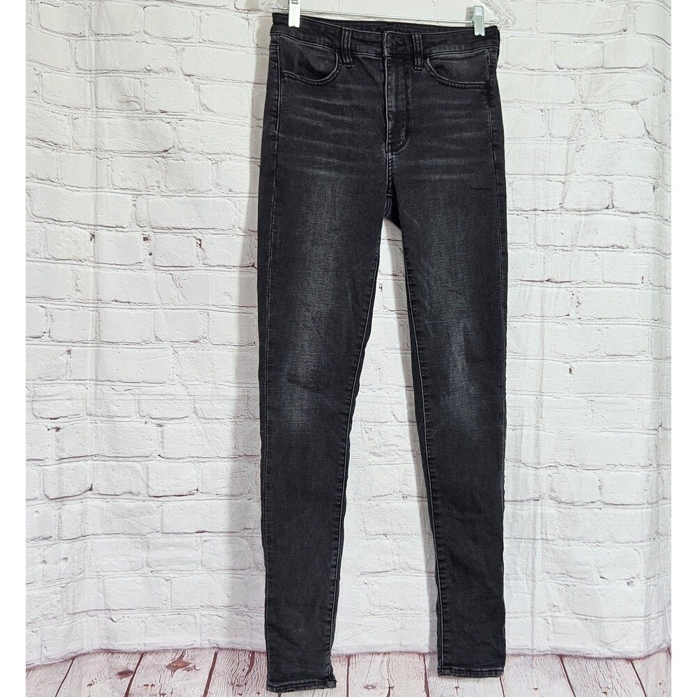 American Eagle Super Hi-Rise Jegging Black Women's Size 6 X-Long Stretch Jeans